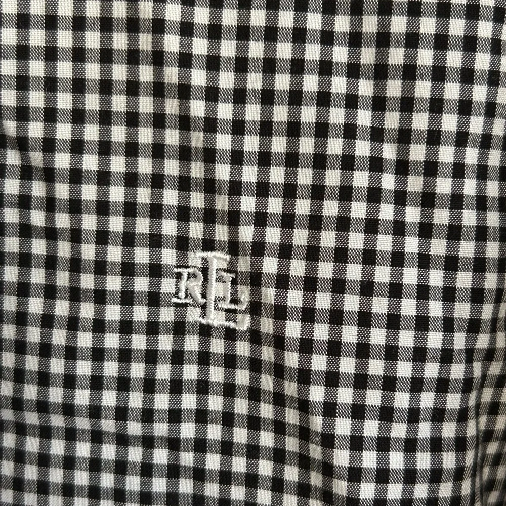LRL Black & White Gingham Button Down Top Plus Size 2X Plaid Classic Preppy - Picture 4 of 6